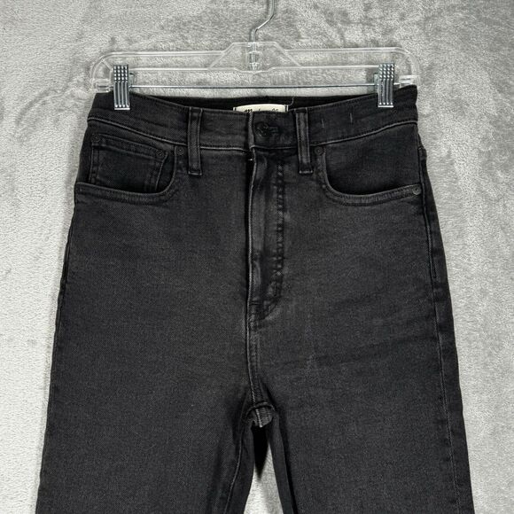 Madewell Jeans Women 4 27" Washed Black Skinny Flare Neutral Minimal Grunge Punk - Picture 4 of 10